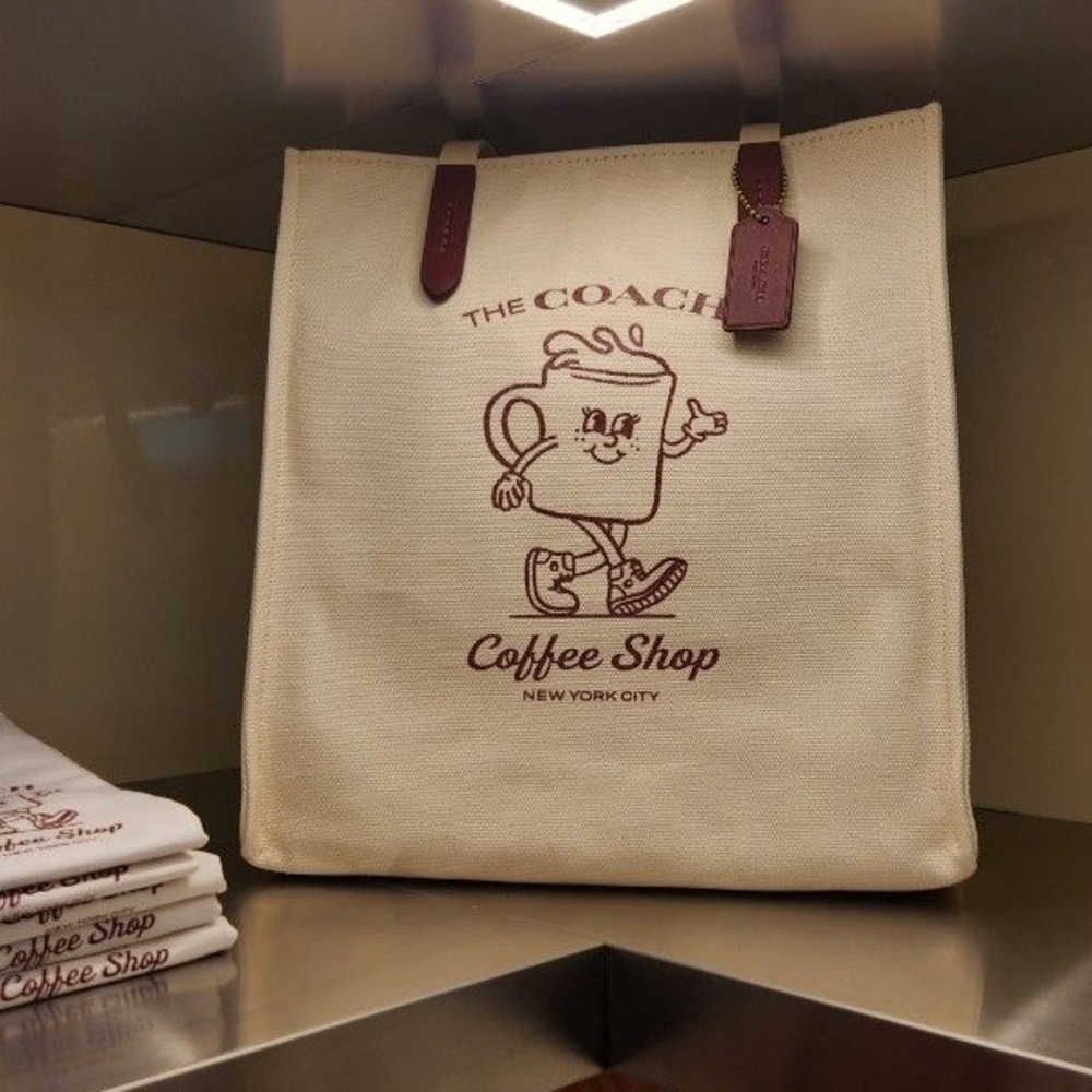 COACH Coffee Shop Canvas Tote Bag
